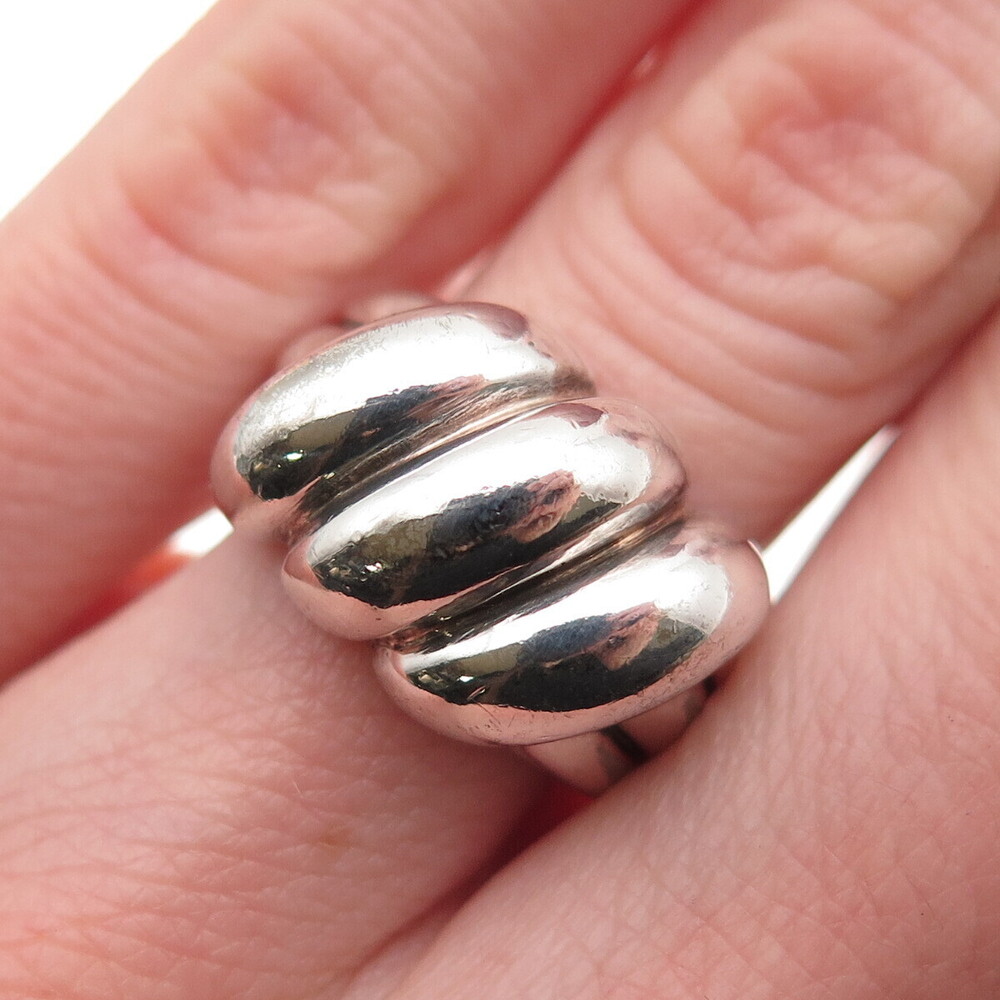 Chapal Zenray 925 Sterling Silver Vintage Modernist Oxidized Ring Size 6
